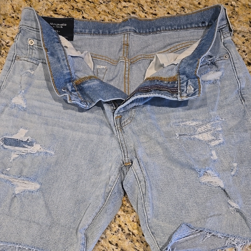 Abercrombie & Fitch Light Blue Denim Shorts